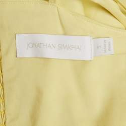 Pre Owned Jonathan Simkhai Yellow Cotton Blend Pleated Cut-Out Maxi Dress S