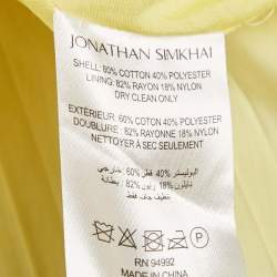 Pre Owned Jonathan Simkhai Yellow Cotton Blend Pleated Cut-Out Maxi Dress S