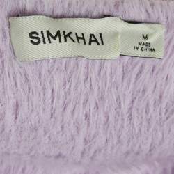 Pre Owned Jonathan Simkhai Purple Fur Sleeveless Crop Top M