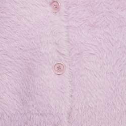 Pre Owned Jonathan Simkhai Lavender Faux Fur Buttoned Cardigan M