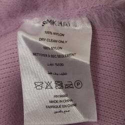 Pre Owned Jonathan Simkhai Lavender Faux Fur Buttoned Cardigan M