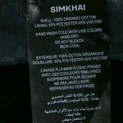 Pre Owned Jonathan Simkhai Navy Blue Cotton Double Breasted Olina Cropped Jacket S