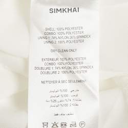 Pre Owned Simkhai White Chiffon Pleated Lace Maxi Dress S