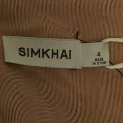 Pre Owned Simkhai White Chiffon Pleated Lace Maxi Dress S