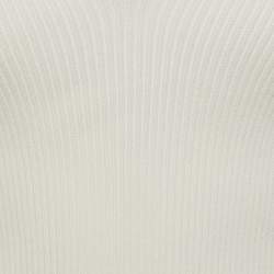 Pre Owned Jonathan Simkhai White Rib Knit Stone Studded Cain Shoulder Detail Crop Top S