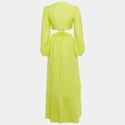 Pre Owned Jonathan Simkhai Neon Green Cut -Out Jaelynn Maxi Dress XS