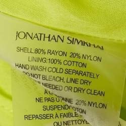 Pre Owned Jonathan Simkhai Neon Green Cut -Out Jaelynn Maxi Dress XS