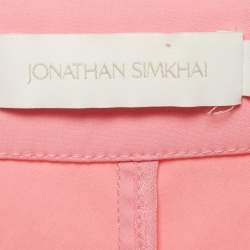 مملوكة مسبقًا Jonathan Simkhai Pink Nylon Wide Leg Trousers M 