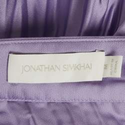 Pre Owned Jonathan Simkhai Lavender Plisses Buckle Detail Mckenna Midi Skirt M