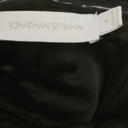 Pre Owned توب جوناثان سيمخاي تافتا أسود مكشكش ليونورا كورسيه صغير