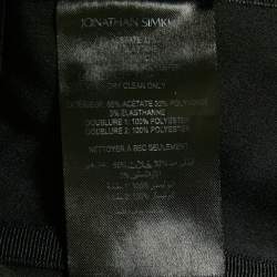 Pre Owned توب جوناثان سيمخاي تافتا أسود مكشكش ليونورا كورسيه صغير