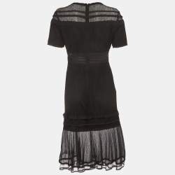 Pre Owned Jonathan Simkhai Black Lace Tulle Midi Dress S