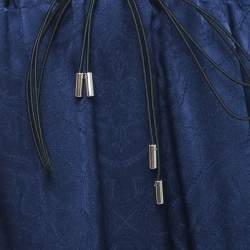 Jonathan Simkhai Navy Blue Santiago Godet Silk Midi Dress S