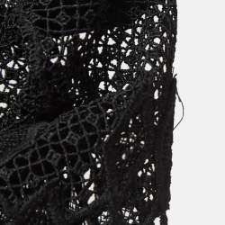 Jonathan Simkhai Black Lace Trim Crepe Cut-Out Sleeve Detail Blouse S