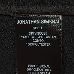 Jonathan Simkhai Black Lace Trim Crepe Cut-Out Sleeve Detail Blouse S