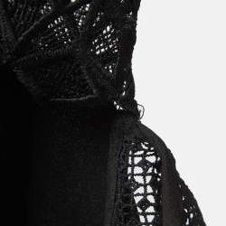 Jonathan Simkhai Black Lace Trim Crepe Cut-Out Sleeve Detail Blouse S
