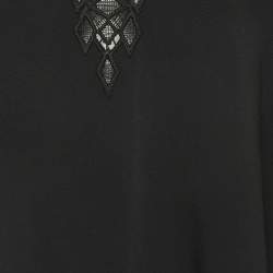 Jonathan Simkhai Black Lace Trim Crepe Cut-Out Sleeve Detail Blouse S