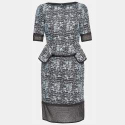 Jonathan Simkhai Blue/Black Patterned Nylon and Cotton Short Dress S