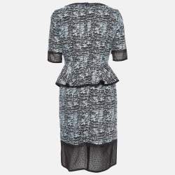 Jonathan Simkhai Blue/Black Patterned Nylon and Cotton Short Dress S