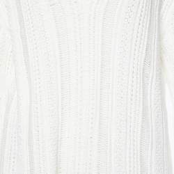 Jonathan Simkhai White Chunky Knit Rayna Cut-Out Poncho M