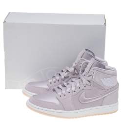 Pre Owned Jordan Lilac Suede and Nylon Air Jordan 1 Retro Season of Her High Top Sneakers Size 39