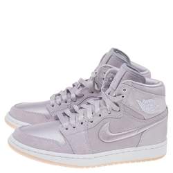 Pre Owned Jordan Lilac Suede and Nylon Air Jordan 1 Retro Season of Her High Top Sneakers Size 39