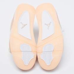 Jordan Peach Pink Nubuck Leather Air Jordan Retro 4 High Top Sneakers Size 38