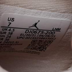Jordan Peach Pink Nubuck Leather Air Jordan Retro 4 High Top Sneakers Size 38