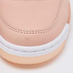 Jordan Peach Pink Nubuck Leather Air Jordan Retro 4 High Top Sneakers Size 38