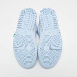 Pre Owned Air Jordan 1 Light Blue/White Leather Low Aluminum Sneakers Size 38.5