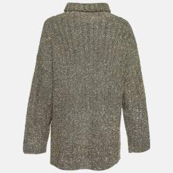 Joseph Metallic Lurex Knit High Neck Jumper XS