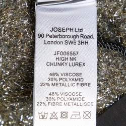Joseph Metallic Lurex Knit High Neck Jumper XS