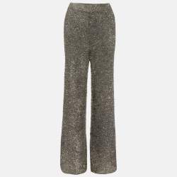 Joseph Metallic Lurex Knit Wide Leg Pants XS