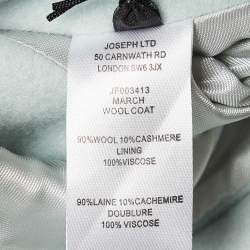 Joseph Blue Wool & Cashmere Mid Length Coat M