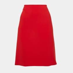 Joseph Red Crepe Zip-Up Skirt L