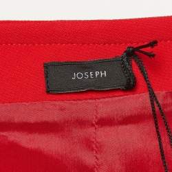 Joseph Red Crepe Zip-Up Skirt L