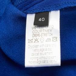 Joseph Blue Crepe & Lace Trim Pleated Short Skirt L