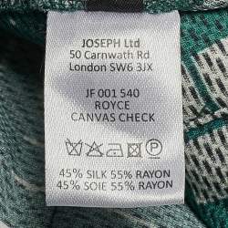 Joseph Green Check Silk Lightweight Belted Jacket L