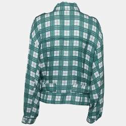Joseph Green Check Silk Lightweight Belted Jacket L