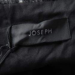 Joseph Grey Check Jersey and Jacquard Wool Al Maxi Overcoat L