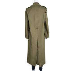 Pre Owned Joseph Khaki Twist Cotton Urb Double Breasted Trench Coat M