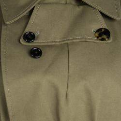 Pre Owned Joseph Khaki Twist Cotton Urb Double Breasted Trench Coat M