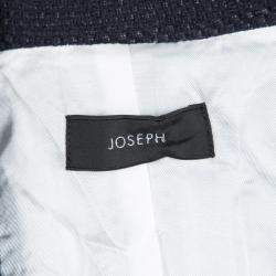 Joseph Navy Blue Summer Tweed Double Breasted Maubert Coat M