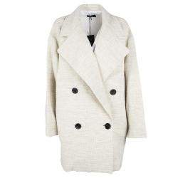 Joseph Beige Stone Summer Tweed Double Breasted Maubert Coat L