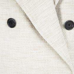 Joseph Beige Stone Summer Tweed Double Breasted Maubert Coat L