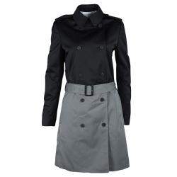 Joseph Black and Cloud Techno Taffeta Benicio Belted Trench Coat M