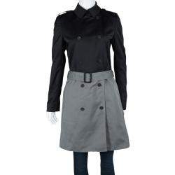 Joseph Black and Cloud Techno Taffeta Benicio Belted Trench Coat M