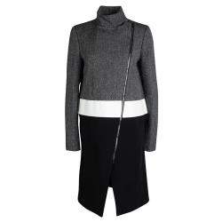 Joseph Tricolor Techno Tweed  Zip Detail Preston Long Coat M