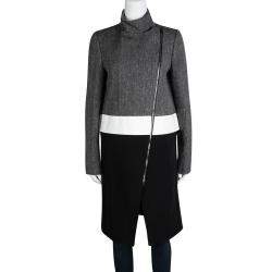 Joseph Tricolor Techno Tweed  Zip Detail Preston Long Coat M