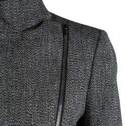Pre Owned Joseph Tricolor Techno Tweed Zip Detail Preston Long Coat L